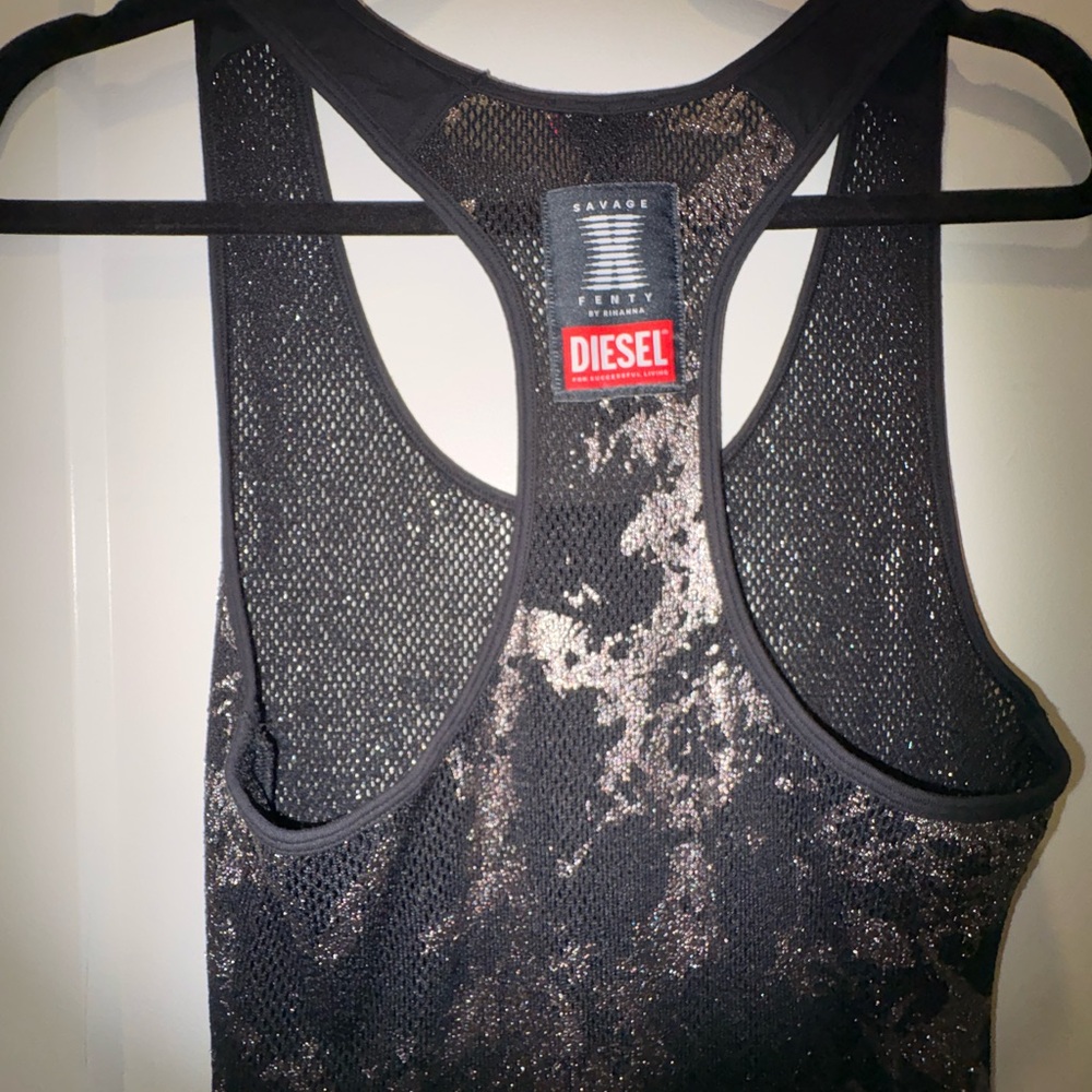 Diesel Black Mesh Tank with Silver Highlights